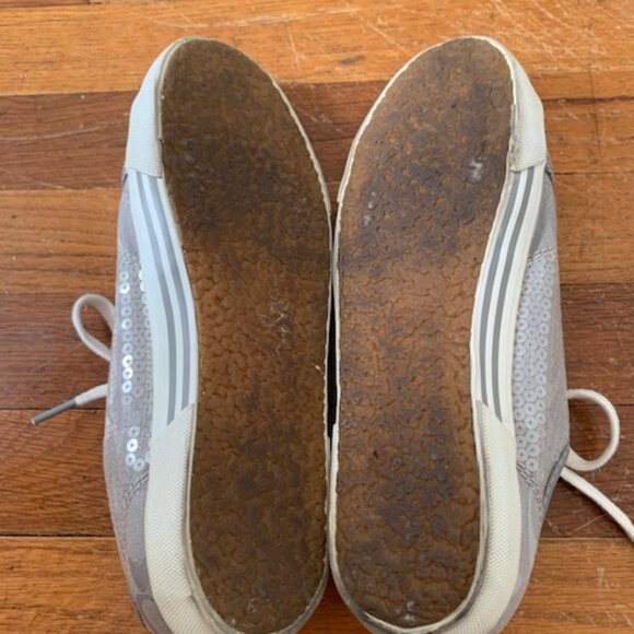 Coach Kameron Gray Sequined Signature C Logo Canvas Sneakers - Picture 4 of 4